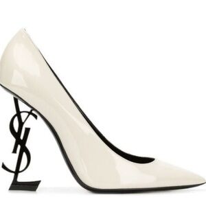 YSL White Opium Pumps.
